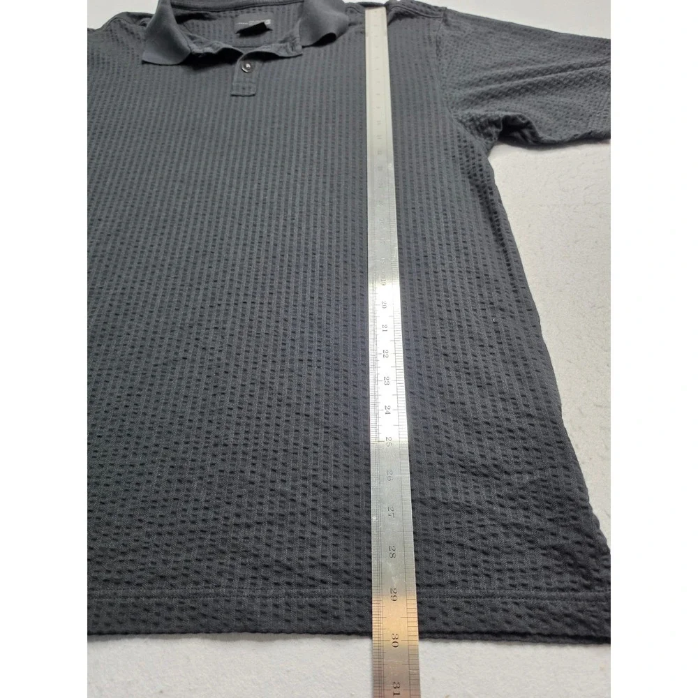 Jordan Two 3 Polo Shirt Mens XL Black Cotton Textured Short Sleeve Golf Tennis